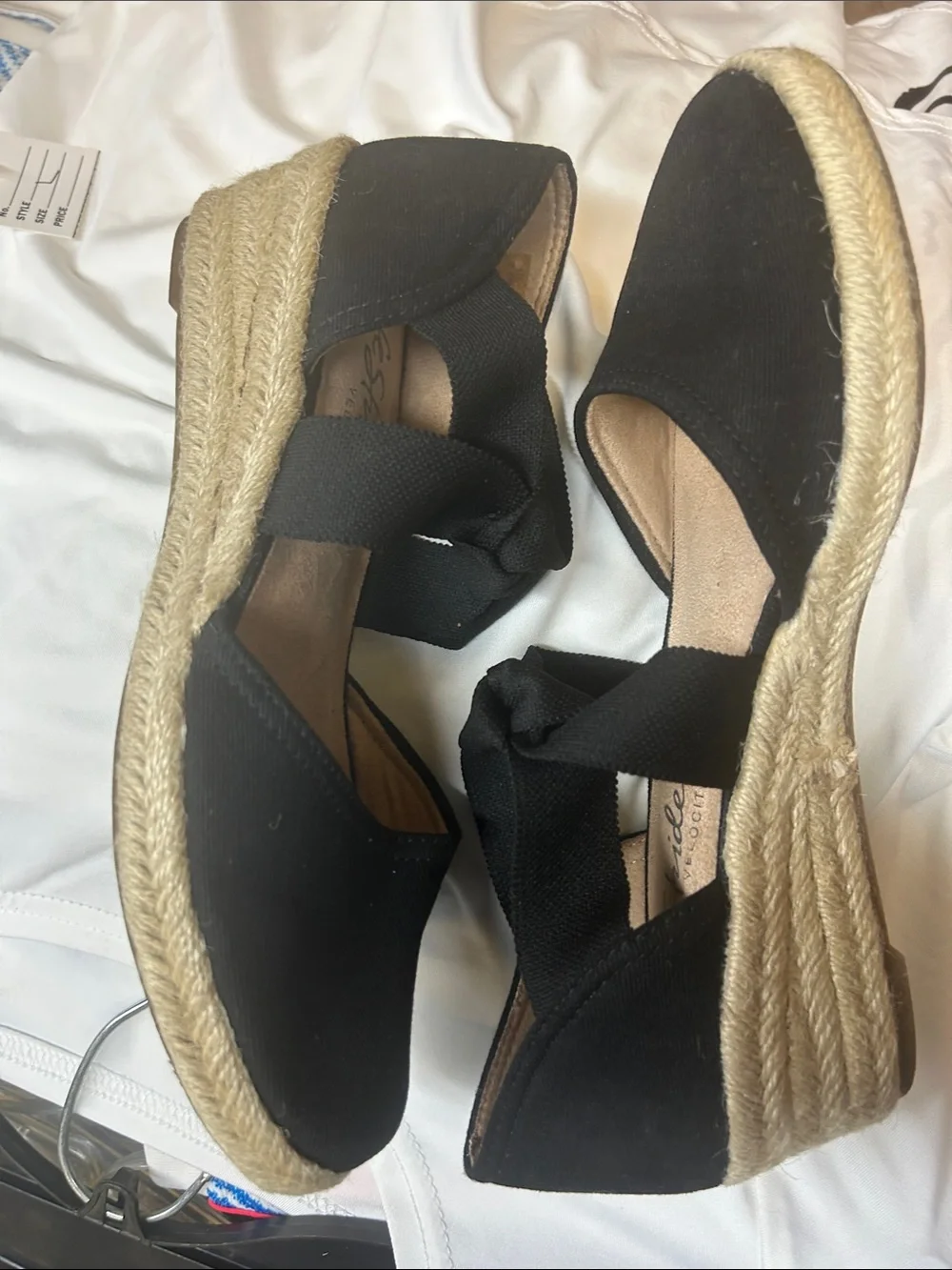 Life Stride Black Canvas Bow Espadrilles (SBED)